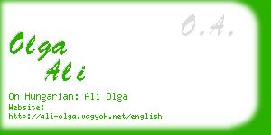 olga ali business card